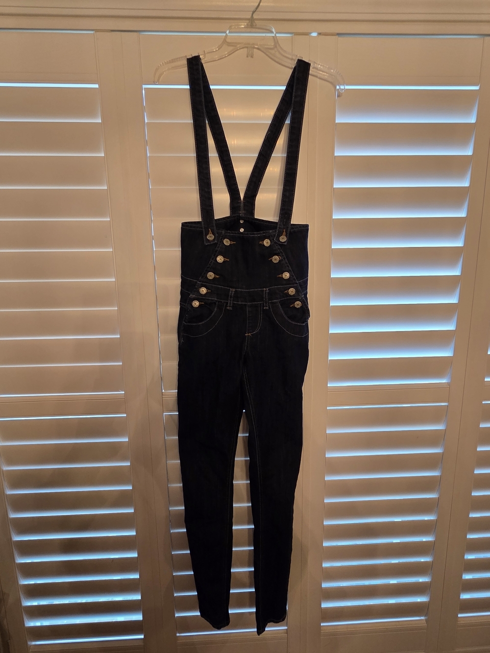 Almost Famous Black Denim Overall Jeans with Button Detail - Picture 6 of 11
